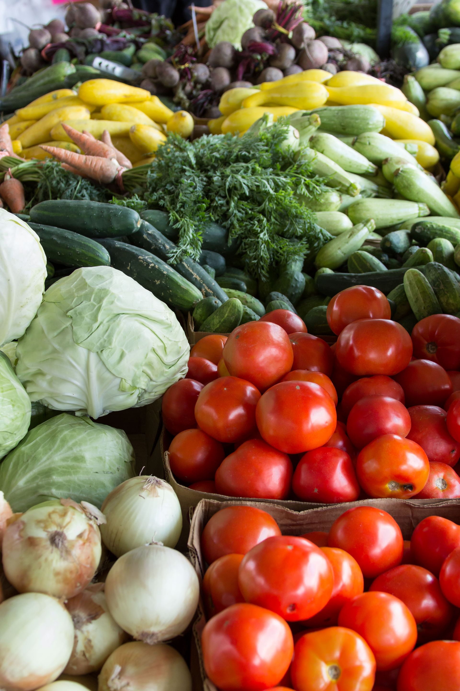 Fresh market vegetables in abundance
